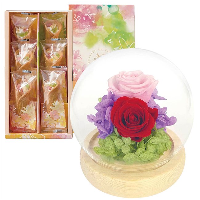 アピデ 母の日遅れてごめんね スフィアドームアレンジ 希(のぞみ)ピンク＆花束のデザート6個入ギフトセット ※お届け日5/15～17※日付指定不可 送料無料 母の日 父の日 ギフト お取り寄せ スイーツ