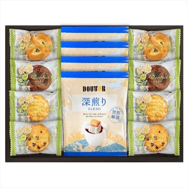 其它 玻璃杯类 - ドトールコーヒと4種類のクッキー詰合せ JDT-10 粗品 景品 記念品 来場記念 来店促進 ノベルティ プチギフト
