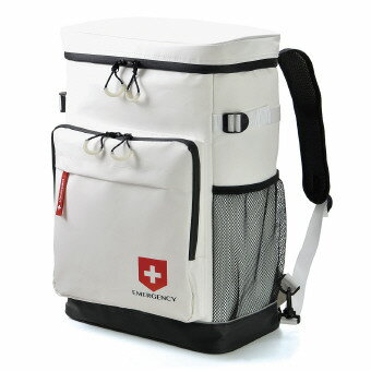 EMERGENCY リュックサック A/ホワイト 13-6185-01 景品 記念品 粗品 ノベルティ 名入れ 御挨拶 ご挨拶