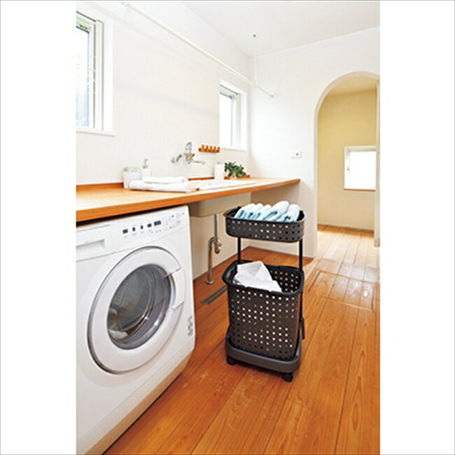 「レクエア」ランドリーバスケット 2段 ダークブラウン キッチン キッチン雑貨 内祝 内祝い お祝 御祝 記念品 出産内祝い プレゼント 快気祝い 粗供養 引出物