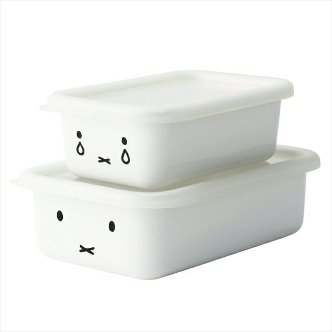 「ミッフィーフェイス」浅型角容器2点セット MFF-2SM キッチン キッチン雑貨 内祝 内祝い お祝 御祝 記念品 出産内祝い プレゼント 快気祝い 粗供養 引出物