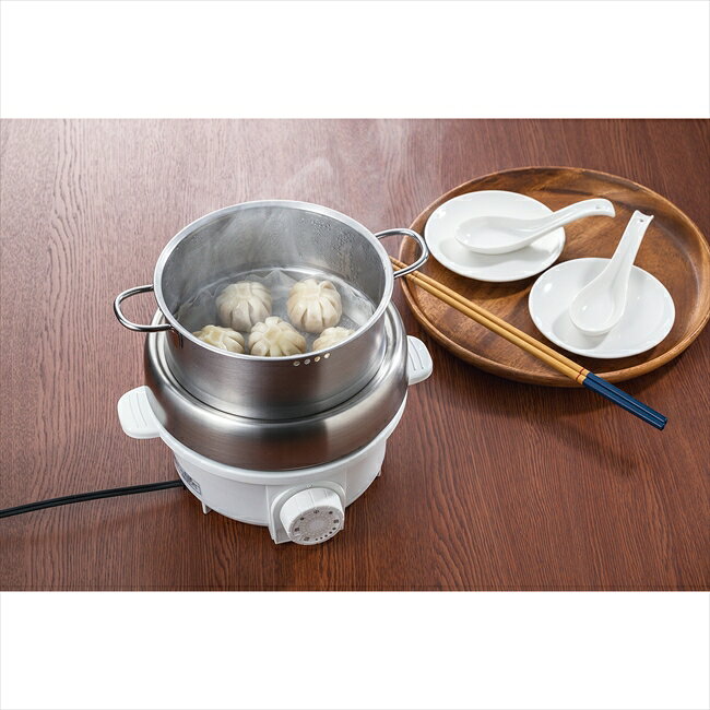 Rakuten - 「プチ・プレジール」電気ミニグリル鍋スチーマー付（ホワイト） PGN-100S（W） キッチン キッチン雑貨 内祝 内祝い お祝 御祝 記念品 出産内祝い プレゼント 快気祝い 粗供養 引出物