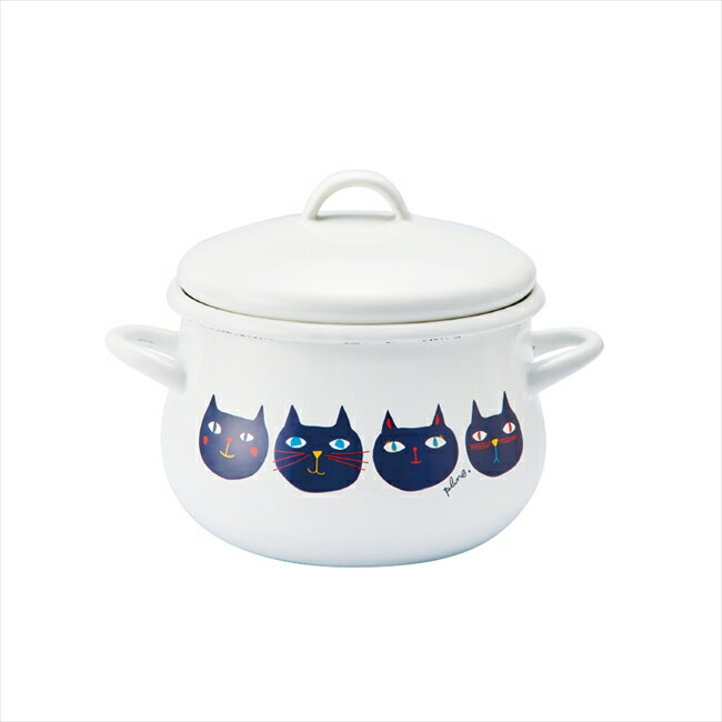 「Plune.」ホーロー両手鍋16cm ミミココモモ PCR-802 キッチン キッチン雑貨 内祝 内祝い お祝 御祝 記念品 出産内祝い プレゼント 快気祝い 粗供養 引出物