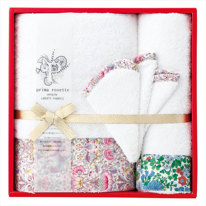 prima rosette using by LIBERTY FABRICS タオルセット 内祝 内祝い お祝 御祝 記念品 出産内祝い プレゼント 快気祝い 粗供養 引出物