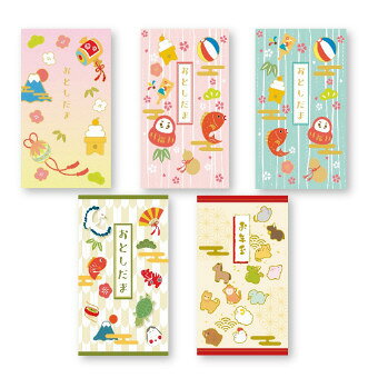 お年玉袋5枚入 指定不可 17-024 景品 記念品 粗品 ノベルティ 名入れ 御挨拶 ご挨拶 cococara-10483826 贈り物専門店ココイロギフト パッケージ画像