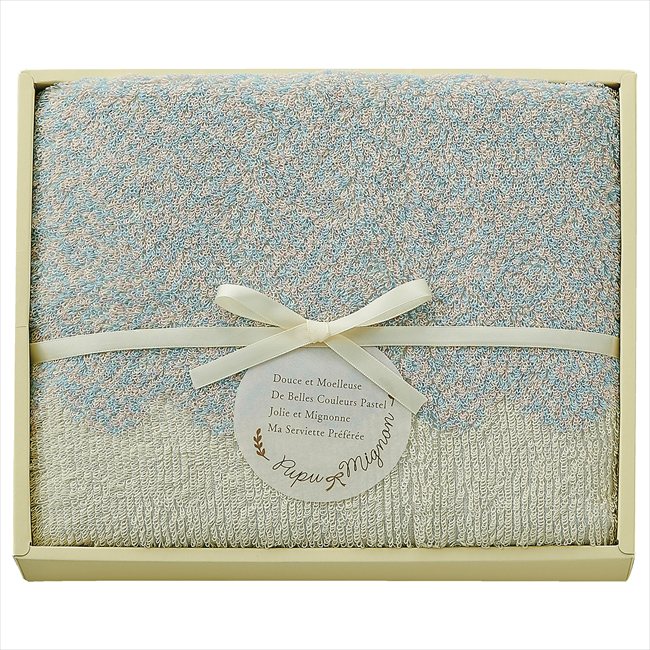 Towel - ププ・ミニョン バスタオル（ブルー） PM4325-BL 内祝 内祝い お祝 御祝 記念品 出産内祝い プレゼント 快気祝い 粗供養 引出物