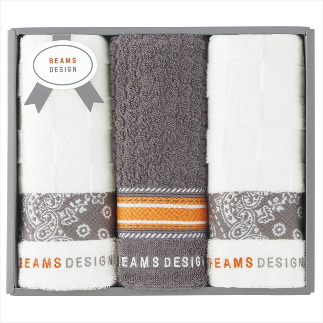 乐天商城 - BEAMS DESIGN チェッカーバンダナタオルセット(グレー) 51-3139300GY 内祝 内祝い お祝 御祝 記念品 出産内祝い プレゼント 快気祝い 粗供養 引出物