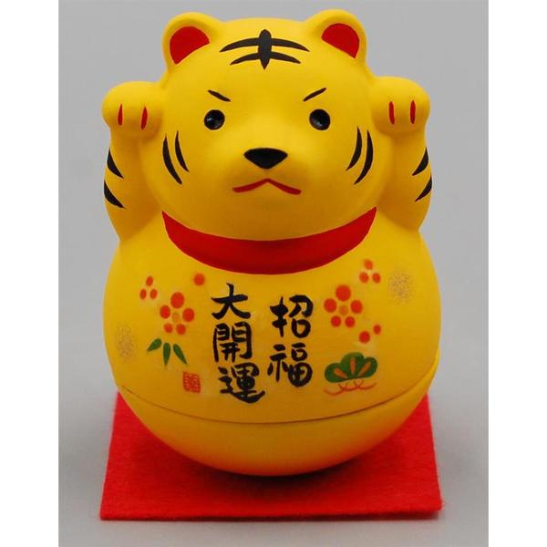薬師窯 錦彩招福おきあがり招き寅（とら） 寅年 置物 縁起もの 紅白飾り 正月飾り 元旦 福招き 開運 正月御挨拶 ご挨拶 内祝 粗品 御祝 記念品 景品 パーティ コンペ景品 抽選 イベント 御挨拶 年末年始 受験 合格祈願 挨拶回り 阪神タイガース　優勝祈願 タイガースのサムネイル