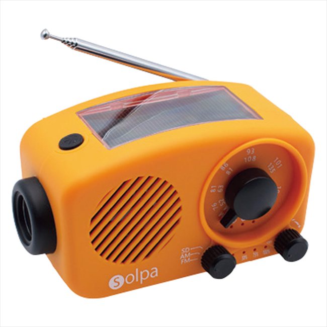 手回し/ソーラー蓄電ラジオ チャージオミニ SL-088 景品 記念品 粗品 ノベルティ 名入れ 御挨拶 ご挨拶