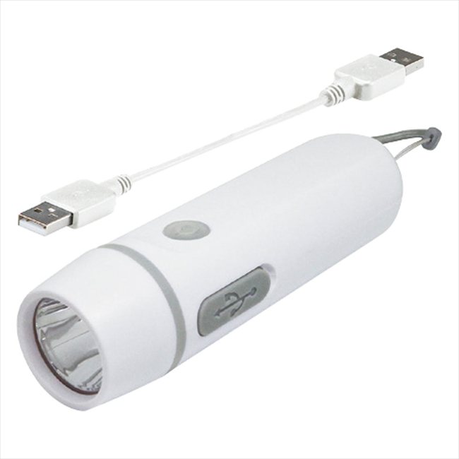 ダイナモ&USB充電ライト白 ES035W 景品 記念品 粗品 ノベルティ 名入れ 御挨拶 ご挨拶