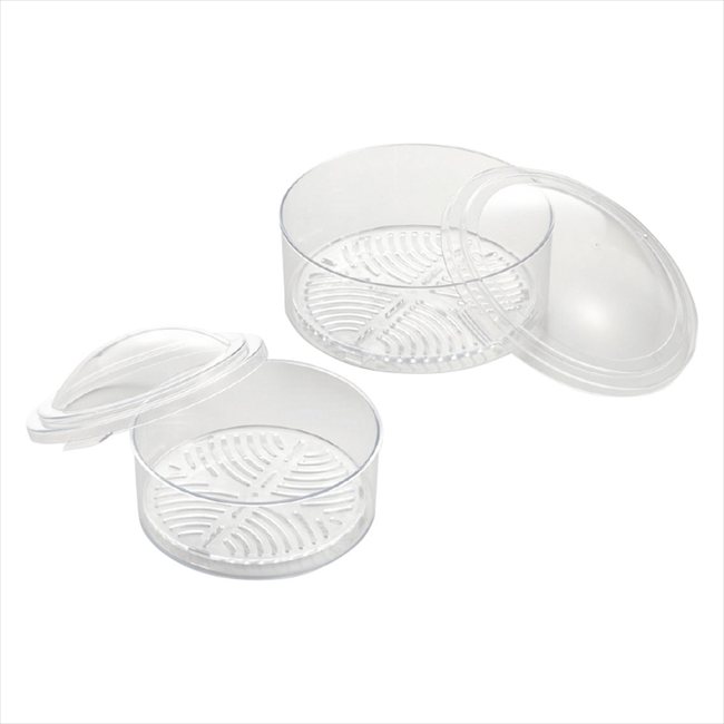クリアなレンジ蒸し器 目皿付き（大・小セット） 4003101 景品 記念品 粗品 ノベルティ 名入れ 御挨拶 ご挨拶