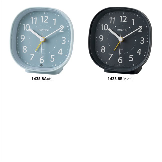リズム クオーツ目覚まし時計 A/青 8RE674SR04 景品 記念品 粗品 ノベルティ 名入れ 御挨拶 ご挨拶