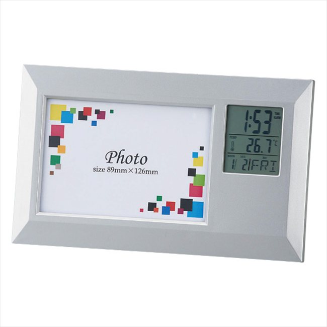 樂天商城 - フォトフレームクロック ワイド 6130-26 景品 記念品 粗品 ノベルティ 名入れ 御挨拶 ご挨拶