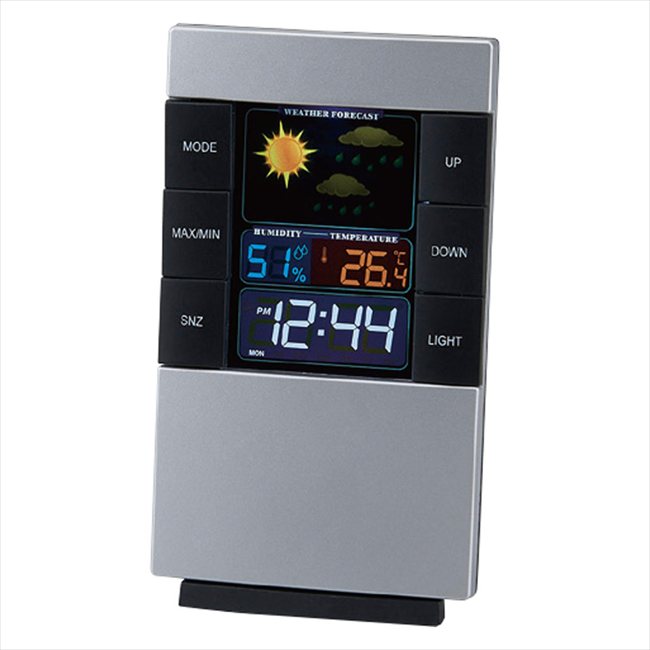 樂天商城 - カラーウェザーインフォクロック （音・振動センサー付） 6168-26 景品 記念品 粗品 ノベルティ 名入れ 御挨拶 ご挨拶