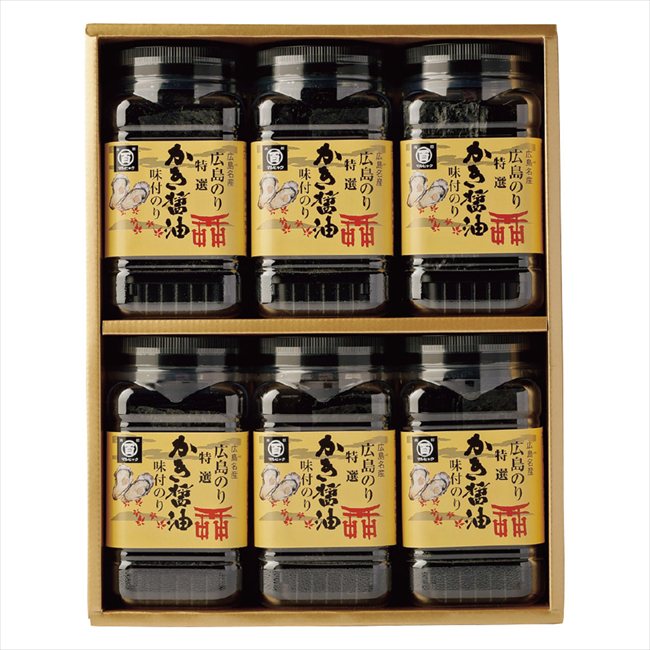 特選かき醤油味付のり6本入(特かき-30H) 360061 景品 記念品 粗品 ノベルティ 名入れ 御挨拶 ご挨拶(3.0)