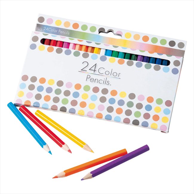 24色カラーペンシル 1825-03 景品 記念品 粗品 ノベルティ 名入れ 御挨拶 ご挨拶