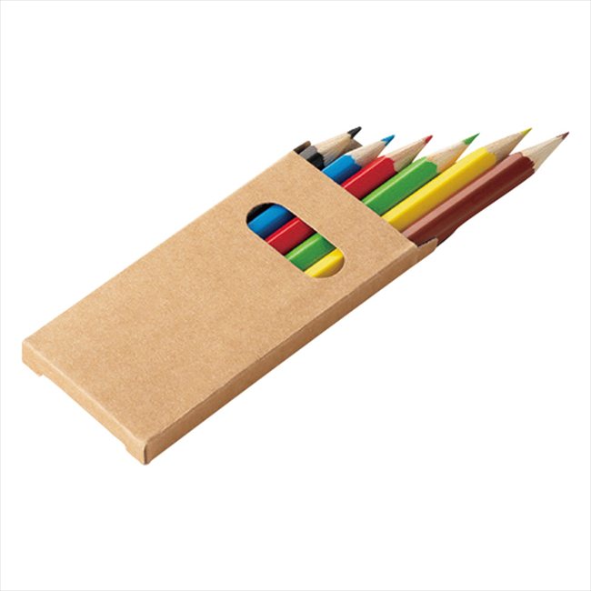 ミニ色鉛筆6本セット P3615 景品 記念品 粗品 ノベルティ 名入れ 御挨拶 ご挨拶