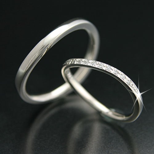 ペアリング プラチナ900 ダイヤモンド 2本セット 天然ダイヤ 品質保証書 金属アレルギー 日本製 おしゃれ ジュエリー プレゼント ギフト クリスマス 卒業...