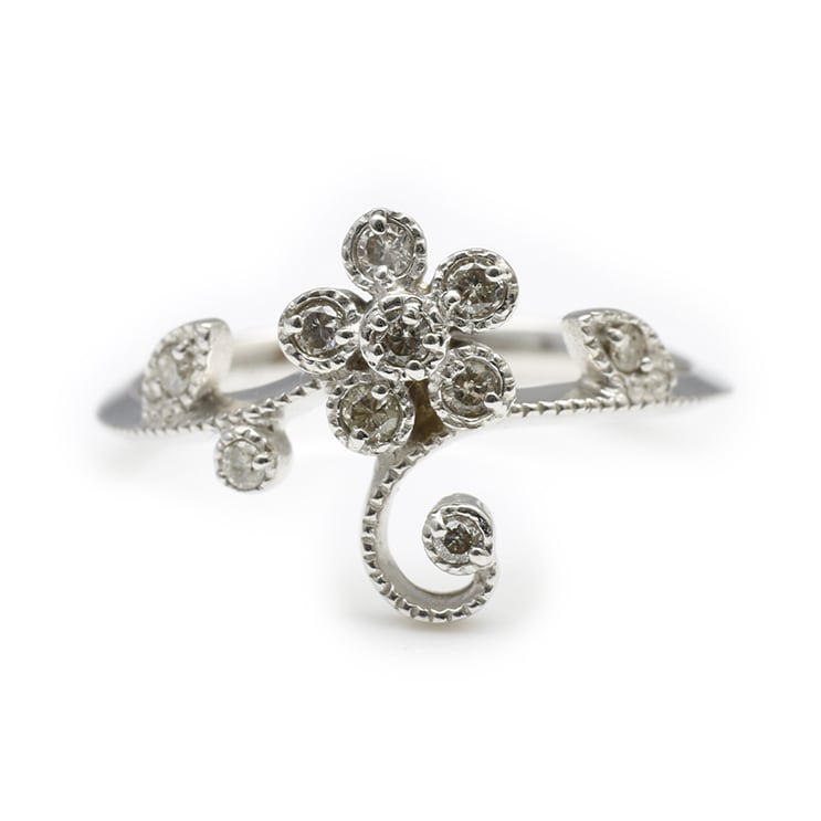 ホワイトゴールドリングK10イエロ...