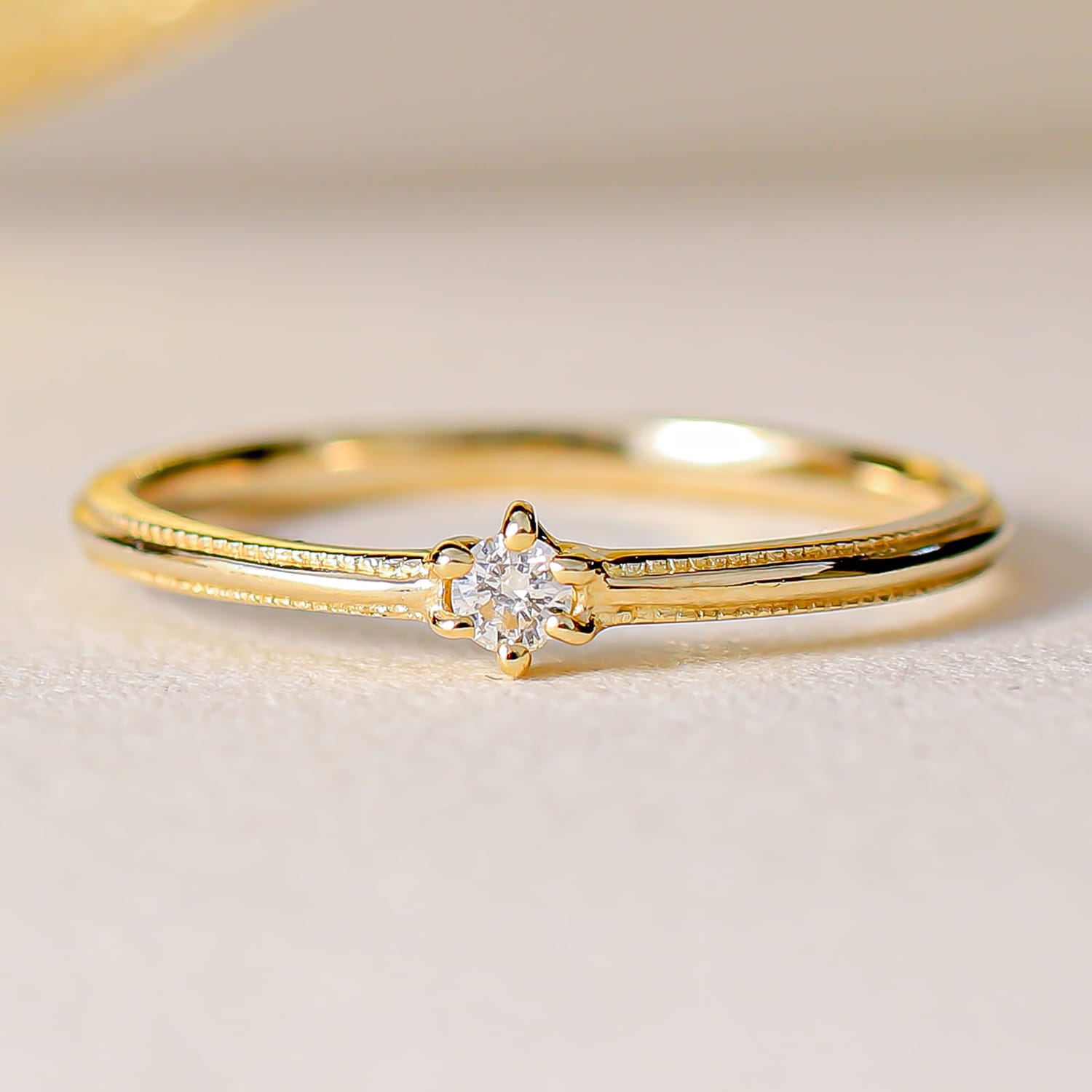 ホワイトゴールド リング K10 一粒 イエローゴールド ホワイトゴールド ピンクゴールド ファッションリング 天然ダイヤ ダイヤモンド リング 品質保証書 金...