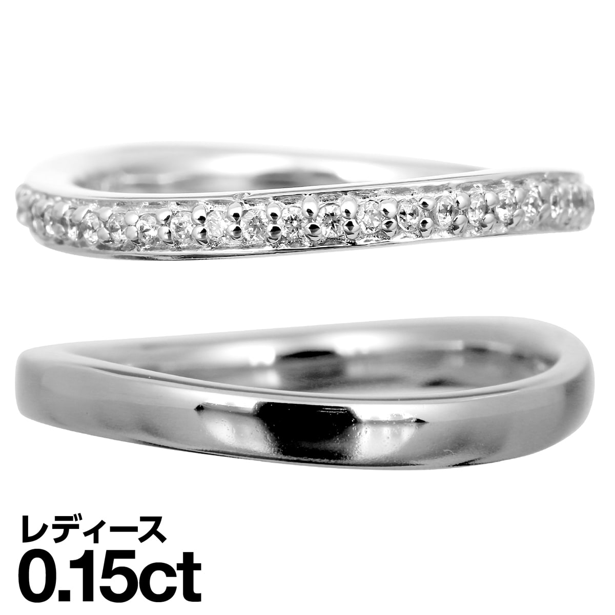 ペアリング K18 イエローゴールド ホワイトゴールド ピンクゴールド ダイヤモンド 2本セット 天然ダイヤ 品質保証書 金属アレルギー 日本製 おしゃれ ジュ...