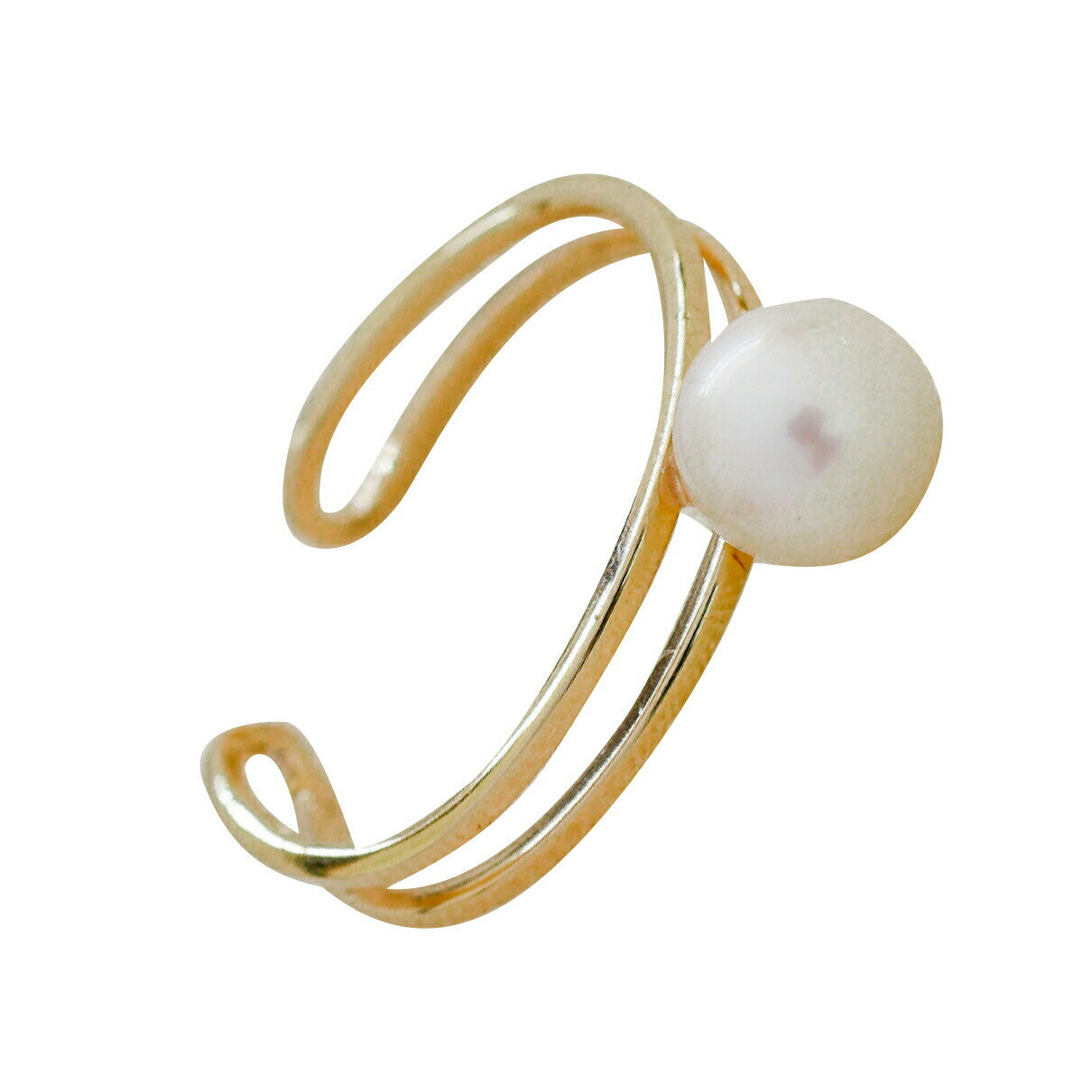 イヤーカフ 金属アレルギー イヤカフ 淡水パール k10 イエローゴールド ホワイトゴールド 品質保証書 日本製 おしゃれ ジュエリー プレゼント ギフト クリ...