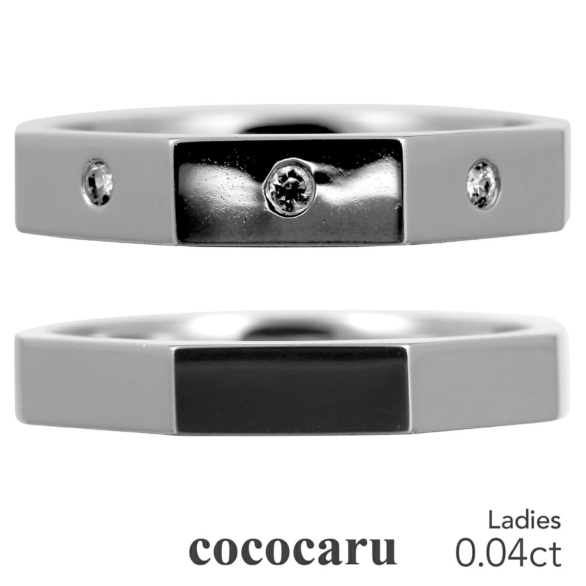 ペアリング シルバー925 シルバーリング ダイヤモンド 2本セット 天然ダイヤ 品質保証書 金属アレルギー 日本製 おしゃれ ジュエリー プレゼント ギフト ...