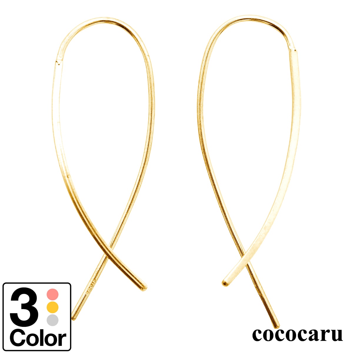 ピアス 金属アレルギー フープピアス K10 イエローゴールド ホワイトゴールド ピンクゴールド 品質保証書 日本製 おしゃれ ジュエリー プレゼント ギフト ...