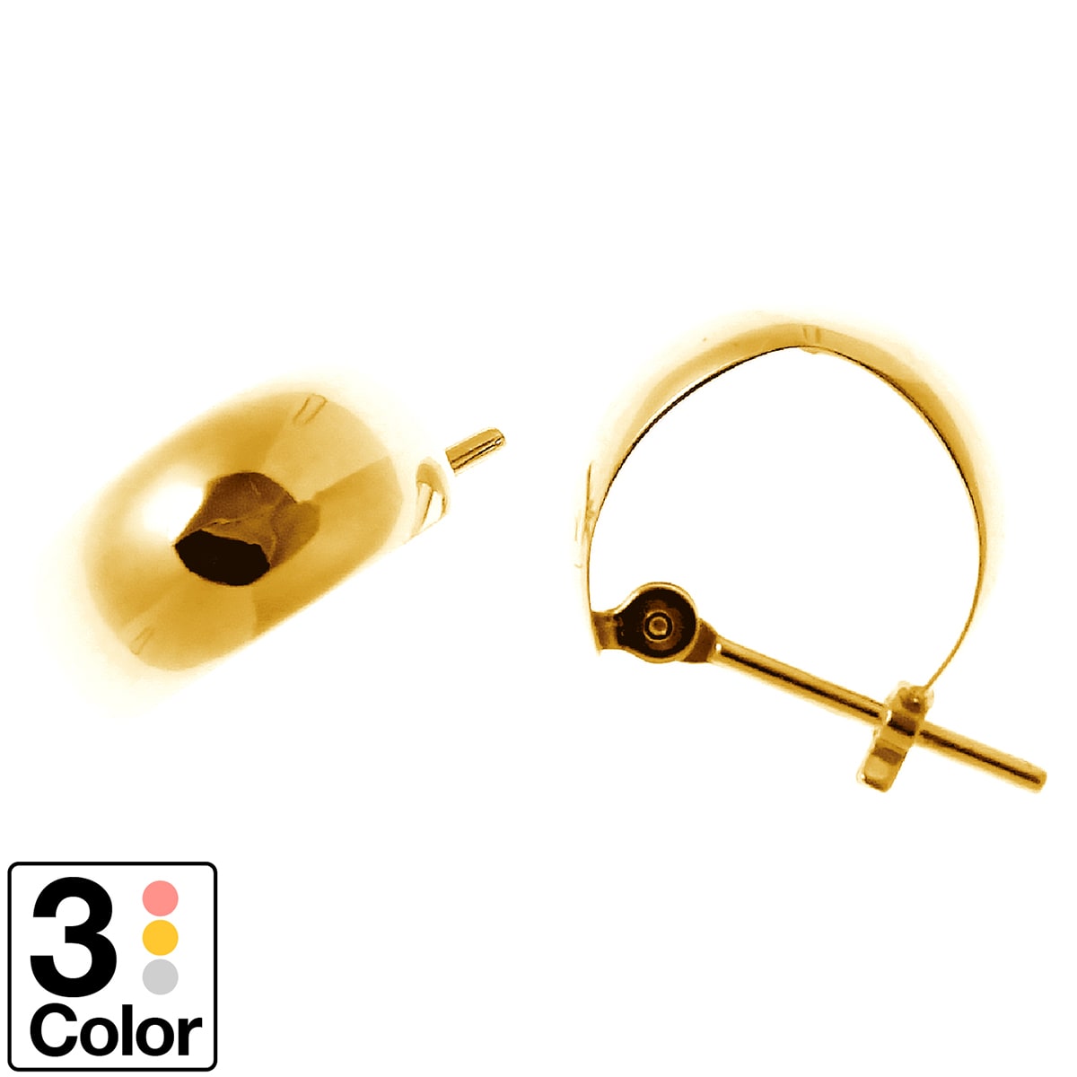 ピアス 月甲 フープピアス K10 イエローゴールド ホワイトゴールド ピンクゴールド 品質保証書 日本製 金属アレルギー おしゃれ ジュエリー プレゼント ギ...