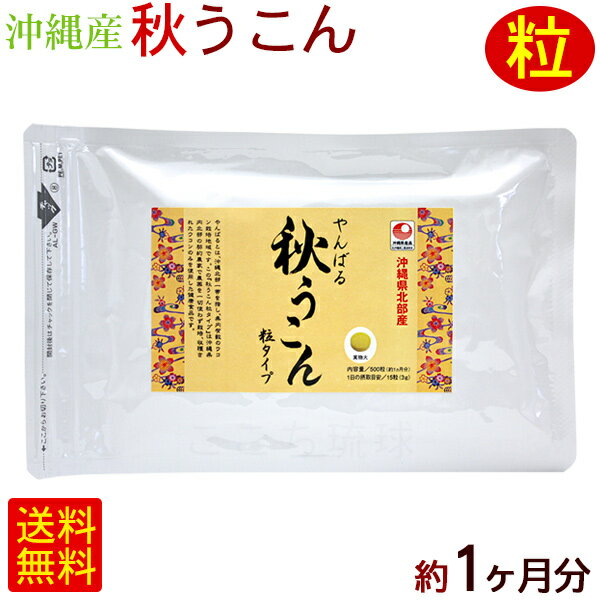 やんばる 秋ウコン 500粒×1袋（約1ヶ月分）　/沖縄産 国産 クルクミン ウコン 粒 サプリ 【M便】