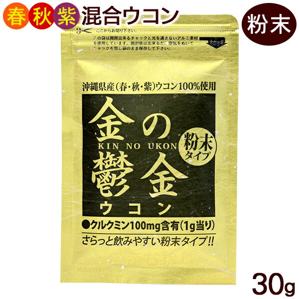 金のウコン 粉末 30g　/粉末タイプ 袋 金の鬱金