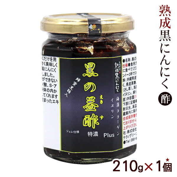 楽天沖縄お土産通販　ここち琉球熟成黒にんにく 黒の益酢 特濃Plus 210g×1個　/ジュレ仕様 にんにくエキス テクノグリーン 【FS】