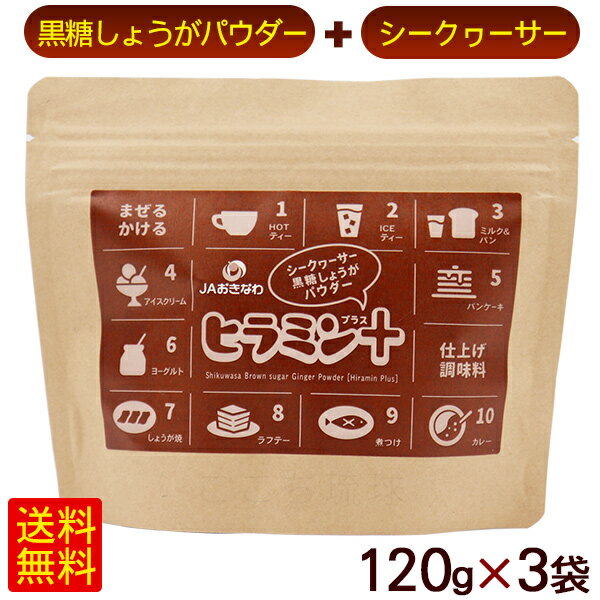 ヒラミンプラス 120g×3袋 （シークワーサー黒糖しょうがパウダー）　/JAおきなわ 黒糖生姜湯 【小宅】