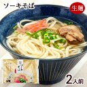 ソーキそば 2食入 袋 /生麺 沖縄そば スープ 軟骨ソーキ付き 沖縄お土産 与那覇製麺