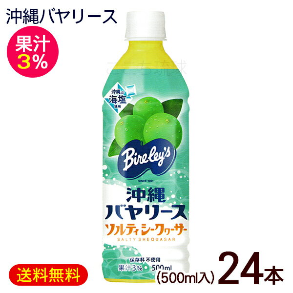 楽天沖縄お土産通販　ここち琉球沖縄バヤリース ソルティシークワーサー 果汁3％ 500ml×24本　/シークヮーサージュース 熱中症対策設計 ドリンク 沖縄お土産 沖縄限定 ペットボトル【FS】