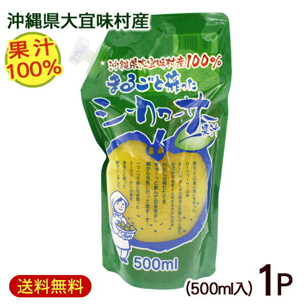 楽天沖縄お土産通販　ここち琉球まるごと搾ったシークワーサー 果汁100％ 500ml×1パック　/シークワーサージュース 原液 沖縄 大宜味村産 沖縄海星物産【FS】