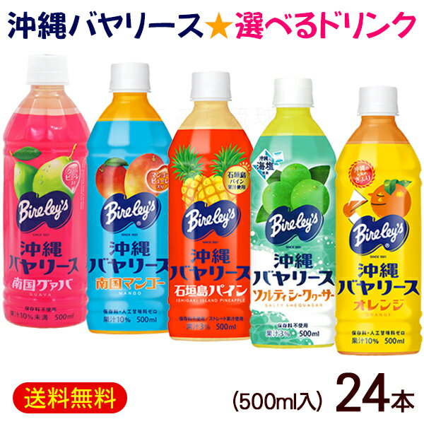 楽天沖縄お土産通販　ここち琉球沖縄バヤリース 選べるドリンク 500ml×24本　/グァバ マンゴー オレンジ 石垣島パイン ソルティシークワーサー ジュース ペットボトル 沖縄限定【FS】