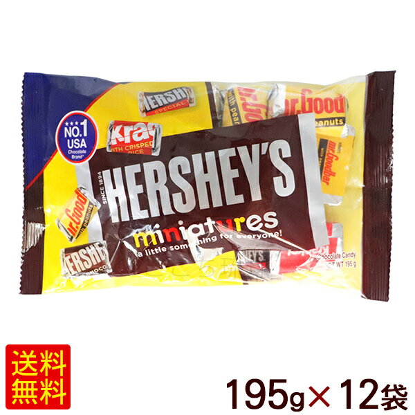 ハーシー ミニチュア チョコレート 195g×12袋　/アソート 1ケース【FS】