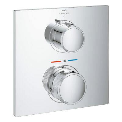 グローエ 浴室用水栓 サーモスタットシャワー埋込混合栓　化粧部 【1938020J】 GROHE 正規ルート品■クローム■表示マーク　吐水：●／止水：〇■埋込本体部（3560000J）が別途必要です。シリーズ：アリュールご不在時の商品配達のご連絡のため、電話番号はなるべく携帯電話の番号を入力してください。