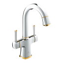【20666IG0J】グローエ【正規ルート品】 2ハンドル洗面混合栓(引棒付) クロームxゴールド 【GROHE】