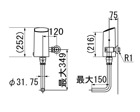 OKC-A60 INAX イナックス LIXIL リクシル 大便器自動洗浄システム オートフラッシュC 定流量弁なし セパレート形 自動フラッシュバルブ（壁給水形）【純正品】