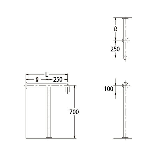 カクダイ トイレ用 手すり 550×300 2411-1-32【純正品】