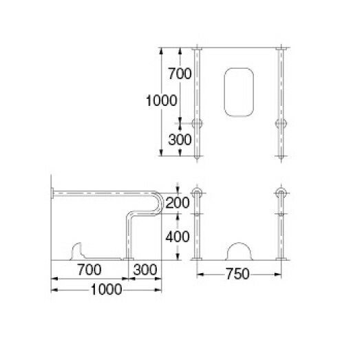 カクダイ 和式トイレ用 手すり 2430-38【純正品】