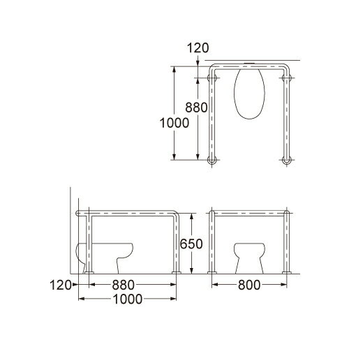 カクダイ 洋式トイレ用 手すり 2439-32【純正品】