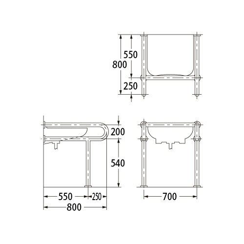 カクダイ 洗面器用 手すり 2478-32【純正品】