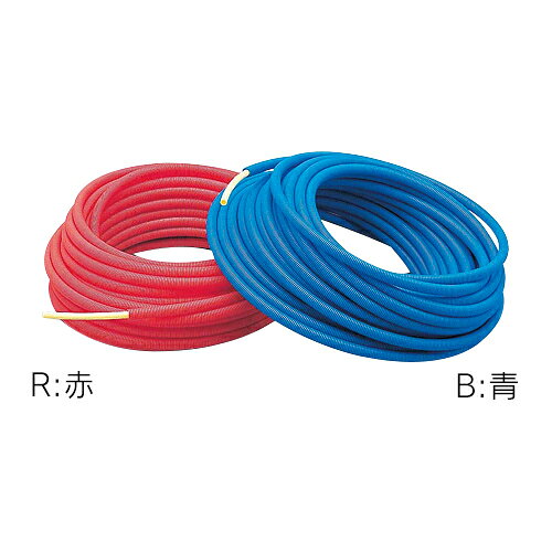 カクダイ サヤ管つき架橋ポリエチレン管 (赤) 10A×22 672-131-50R【純正品】