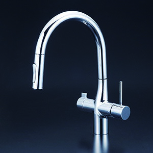KVK  ビルトイン浄水器用シングルシャワー付混合栓　撥水