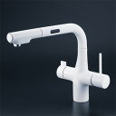KVK ケーブイケー 【KM6131SCECM4】 ビルトイン浄水器用シングルシャワー付混合栓(センサー付)(eレバー) マットホワイト【純正品】