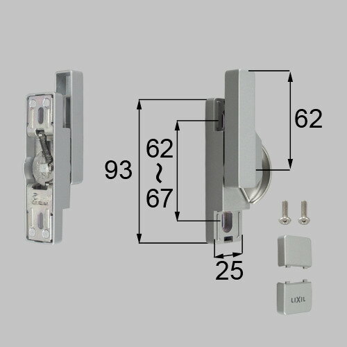 トステム netbl00114 ロック無しクレセント中（右用）[防火・非防火兼用] 窓（サッシ）部品(鍵・錠)[BZC275R×1 BZC28…