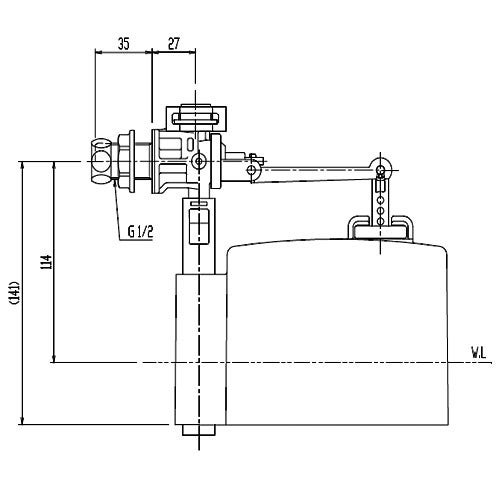 LIXIL・INAX 【TF-301B-B】 ボールタップ(手洗付) トイレ部品 [TF-301B-B] 【純正品】